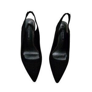 French Connection Viva Slingback Heel Women Pumps Size 6 Black Shoes